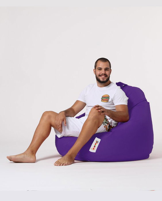 Atelier Del Sofa Premium XXL Puf de Jardín Morado Impermeable Comodidad y Relajación 115 cm